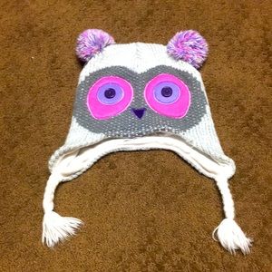 Owl hat adorable full fleece inside in EUC size 8-14-like new